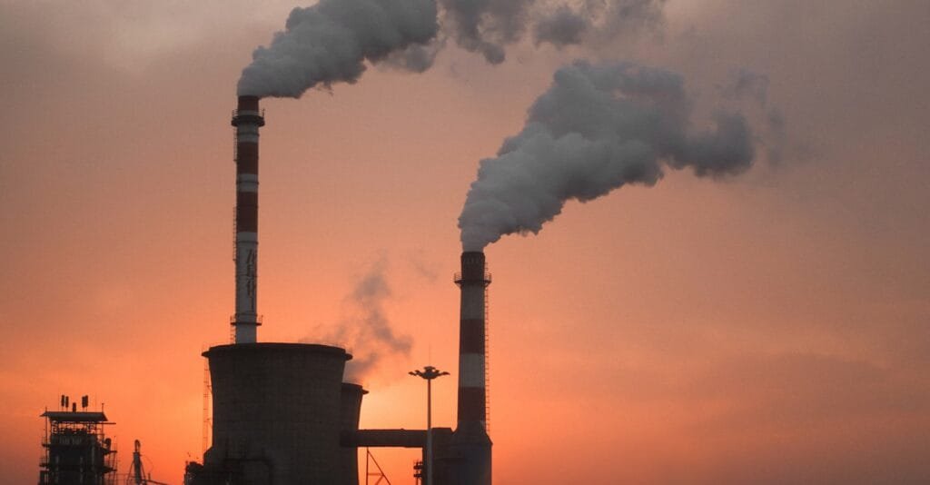 factory producing smoke